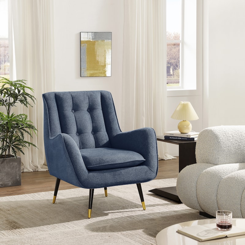 Art Leon Comfortable Fabric Upholstered Accent Chair - Blue