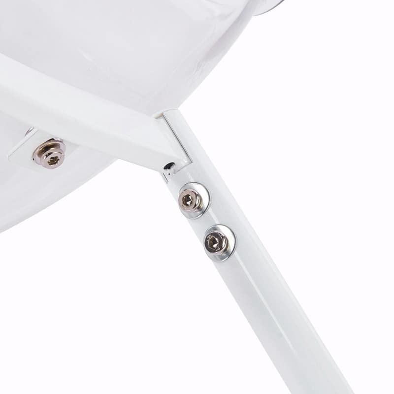 Modern Transparent Dining Chair with Clear Shell and Metal Legs, Easy-Clean Accent Chair for Home or Office