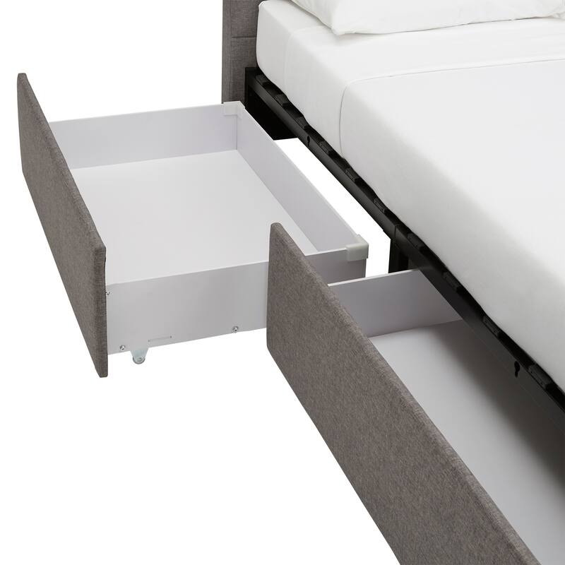 Arlert Grey Linen 4-drawer Storage Platform Bed by iNSPIRE Q Modern