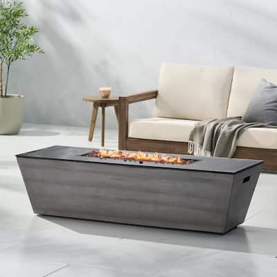 Langton Outdoor 50,000 BTU Lightweight Concrete and Ceramic Rectangular Fire Pit (No Tank Holder) by Christopher Knight Home