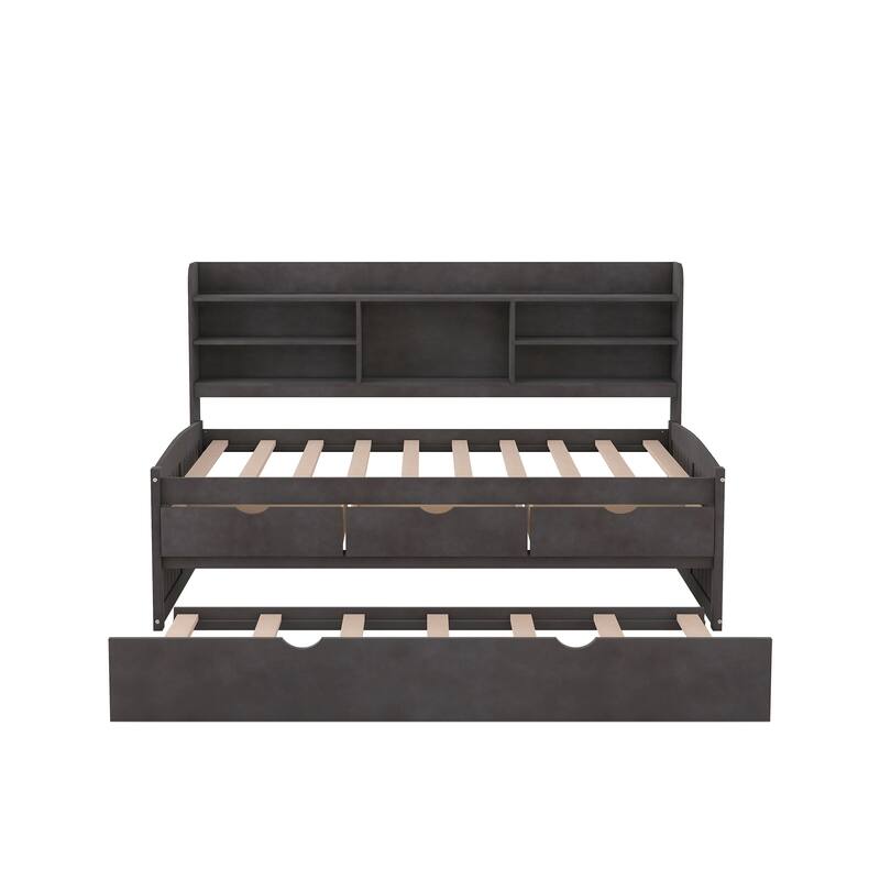 Twin Size Wooden Captain Bed