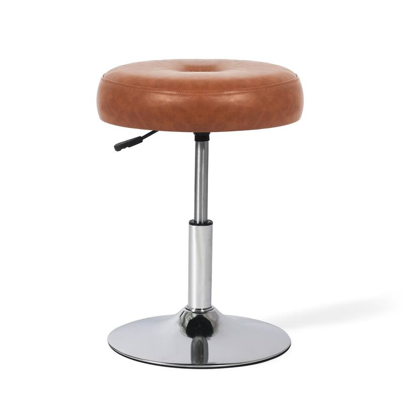 Adeco Makeup Vanity Stool Chair Round Ottoman Swivel Adjustable