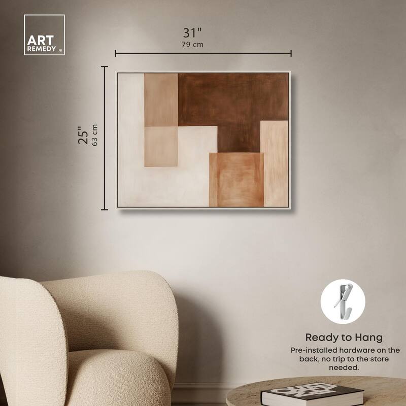 Cream and Brown Panels II Canvas by Art Remedy