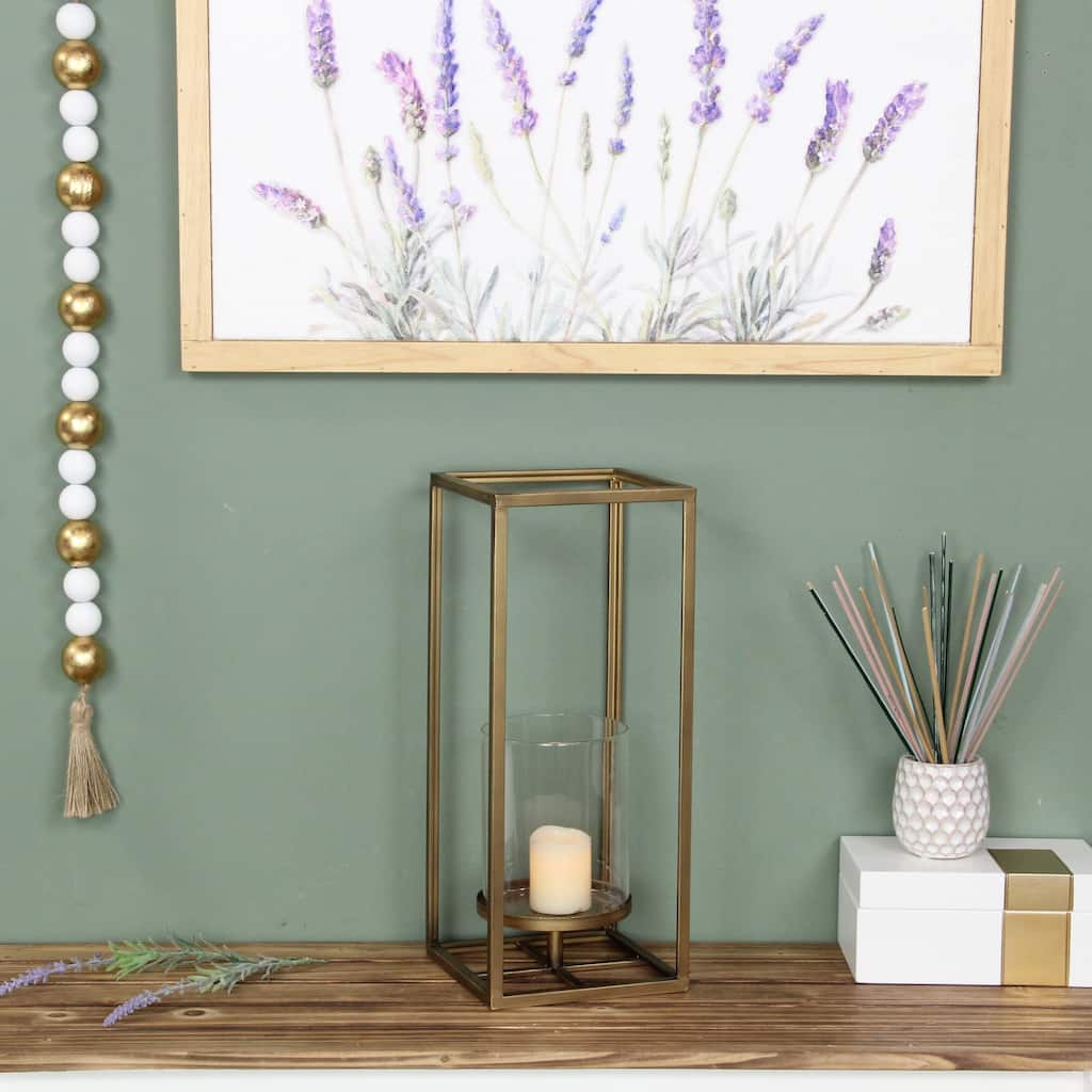 Pembertale Tall Square Gold Metal Lantern