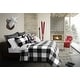 preview thumbnail 1 of 1, Comforter Set 3 Piece King Revers. Buffalo Plaid White/Black