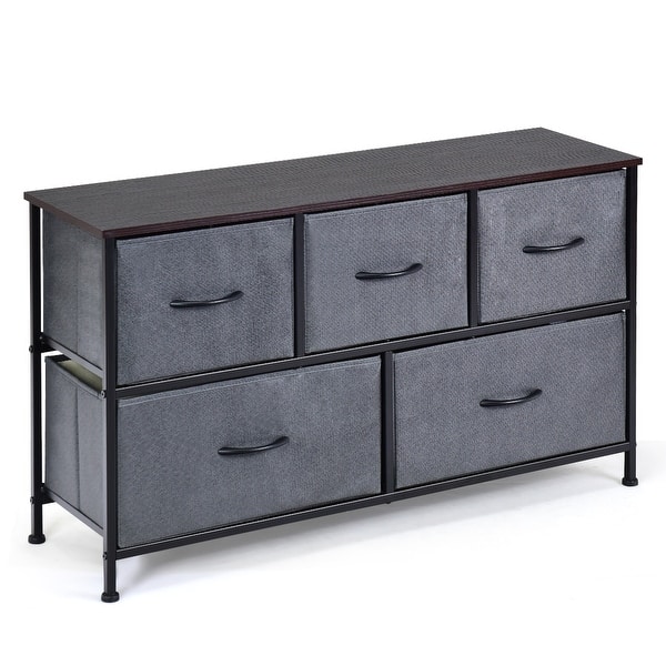 Shop Costway 5 Drawer Dresser Storage Unit Side Table Display Organizer On Sale Overstock 29083710