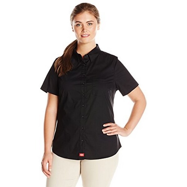 women's plus size short sleeve button up shirts