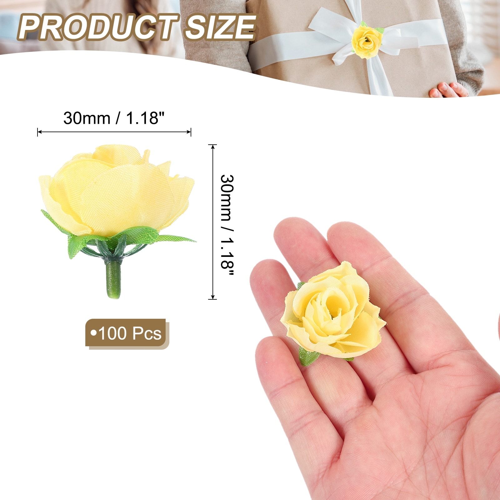 Mini Artificial Rose Flower Heads, Silk Rose Bouquet Fake Flowers for DIY Wedding Bridal Shower Birthday Home Decor Decoration