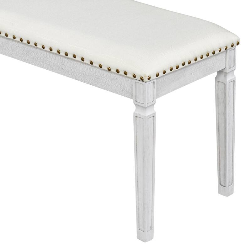 Rustic Farmhouse Extendable Dining Table Set for Six with Four Chairs and Bench for Cozy Gatherings