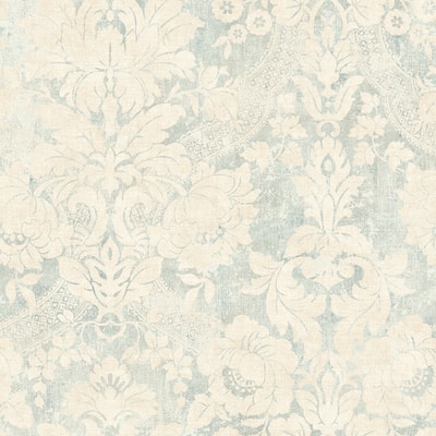 Seabrook Designs Garfield Acanthus Damask Unpasted Wallpaper