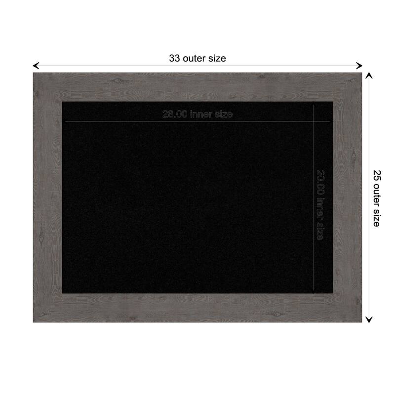Rustic Plank Framed Black Corkboard Bulletin Board - Rustic Plank Grey - Board Size 28x20