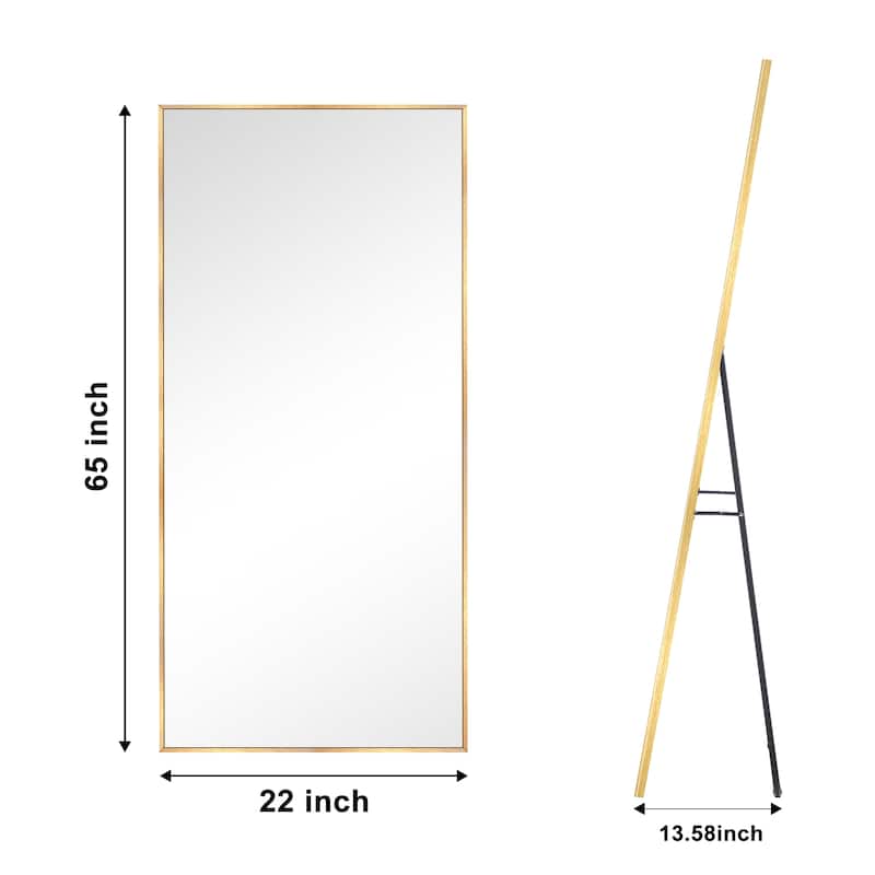 Rectangle Full Length Metal Floor Mirror Wall Mounted Mirror