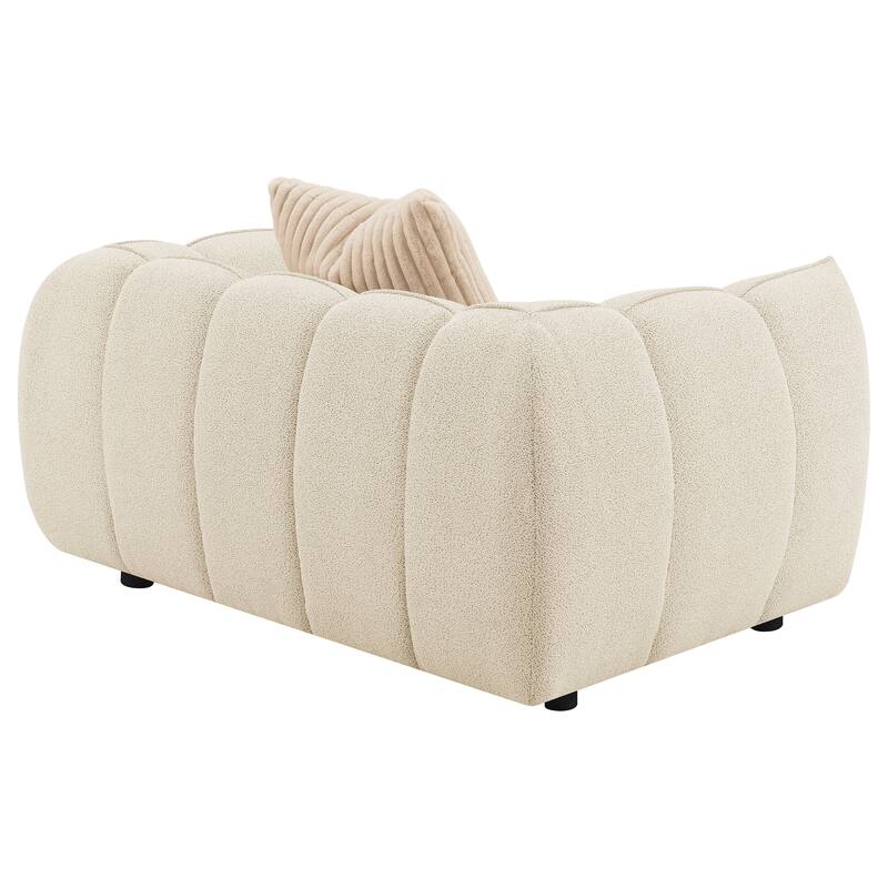 Winchester Boucle Upholstered Chair And A Half Sand Pebble