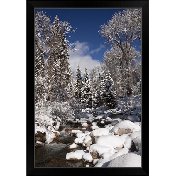 "USA, Colorado, Winter landscape" Black Framed Print