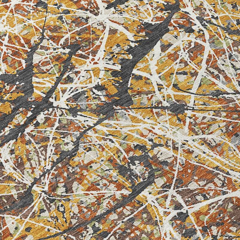 Machine Washable Indoor/ Outdoor Modern Splatter Chantille Rug