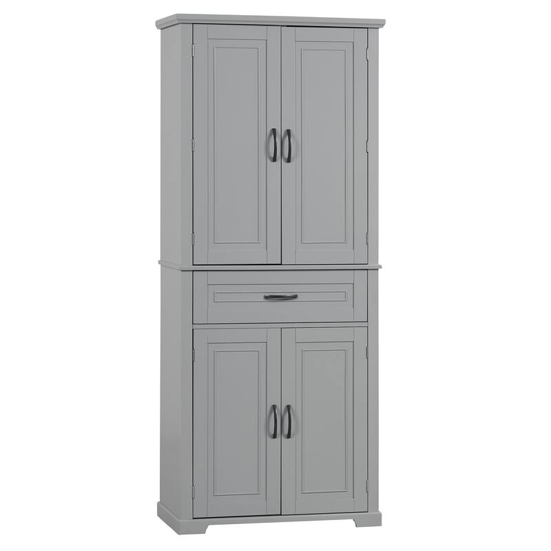 Tall Bathroom Storage Cabinet with Drawer and Adjustable Shelf, Waterproof Pantry Cabinet with Door Racks