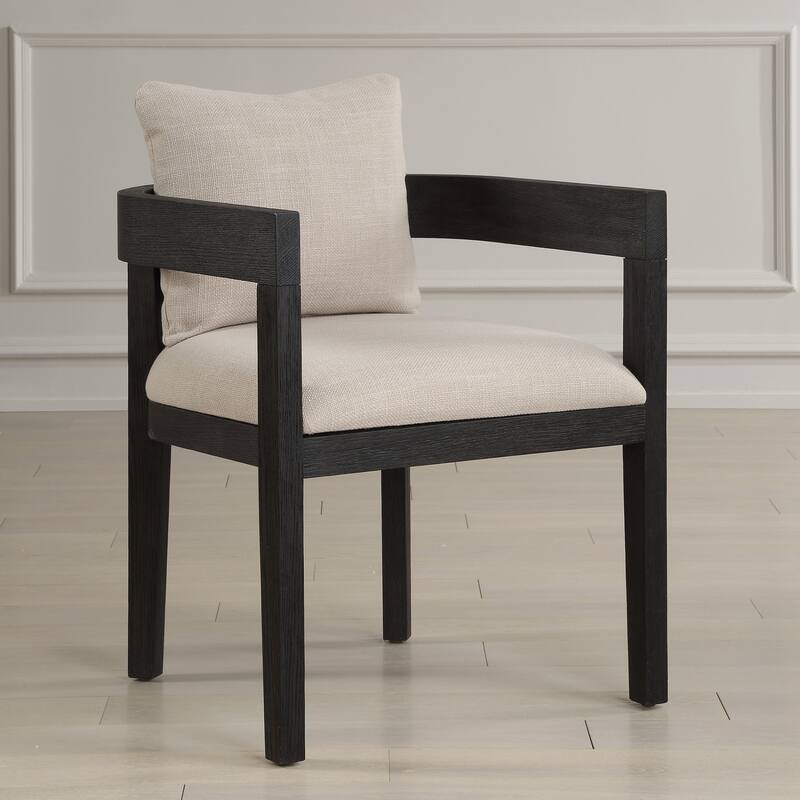 Uttermost 23816 Balboa 23" Wide Wood Framed Linen, Polyester Dining