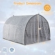 preview thumbnail 4 of 7, Grey Flannel Kids Bed Tent with Glow Stars, Mesh Curtains and Playhouse Decor - 54" x 40" x 32" (L x W x H)