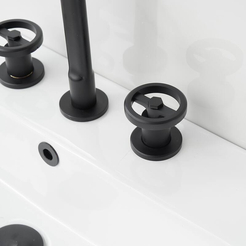 8 Inches Widespread Bathroom Faucet with Drain Kit