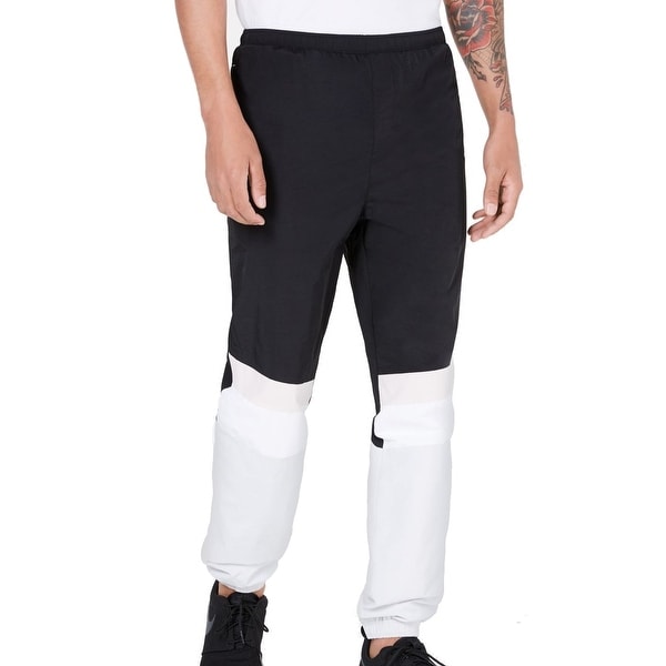 Ideology Mens Pants Black White Large L Windbreaker Woven Blocked Jogger. Opens flyout.