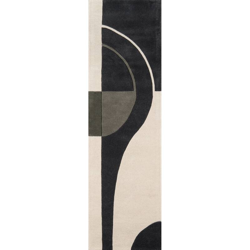 Momeni Delhi Hand-tufted Wool Contemporary Geometric Area Rug - 2'3" x 8' Runner - Charcoal - Runner/Rectangle