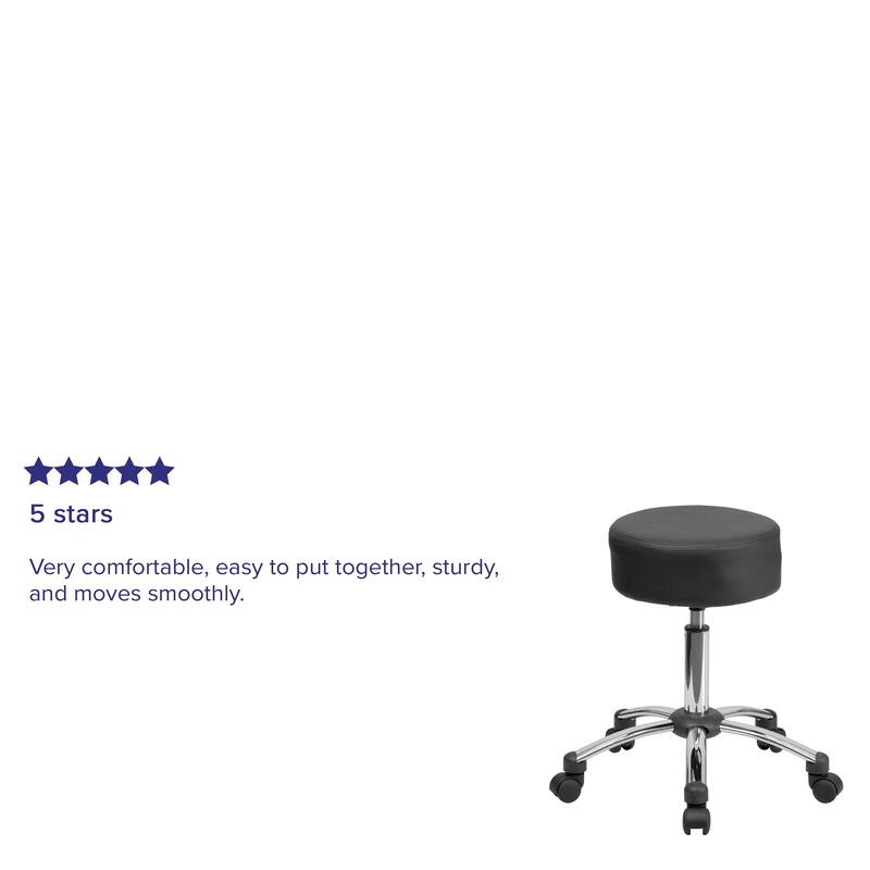 Backless Adjustable Multi-Purpose Ergonomic Stool With Chrome Base