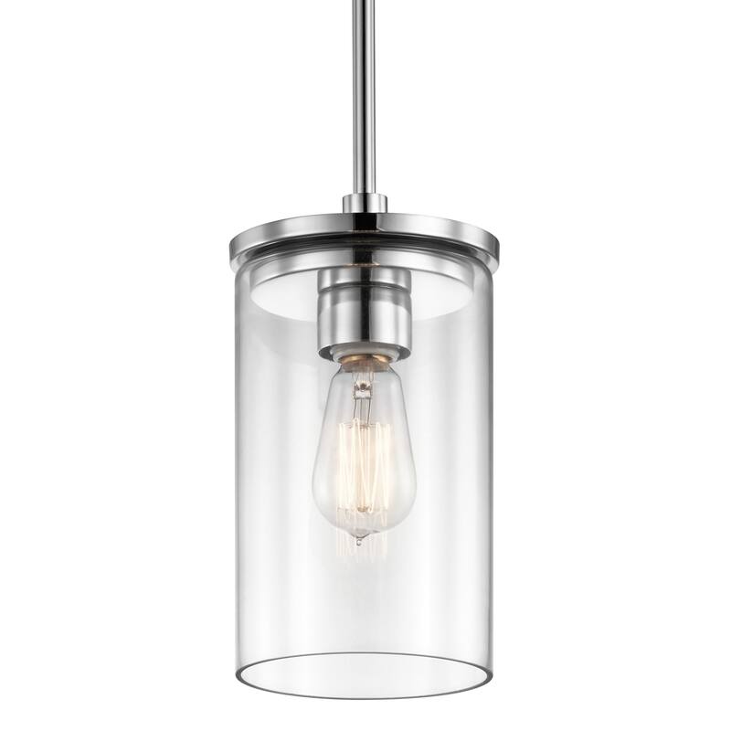Kichler Crosby Single Light 6" Wide Mini Pendant with Clear Glass - Chrome