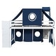 preview thumbnail 10 of 17, Twin Loft Bed with Play Tent & Tower and Castle Design, 250lb Capacity, Solid Wood Frame