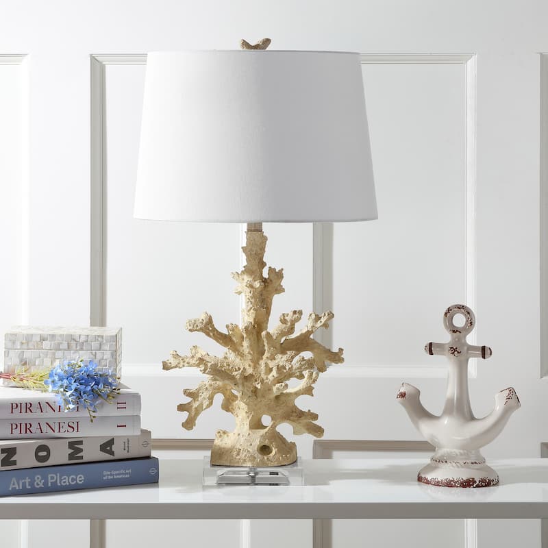 SAFAVIEH Lighting 28-inch Faux Coral Branch Cream Table Lamp (Set of 2)
