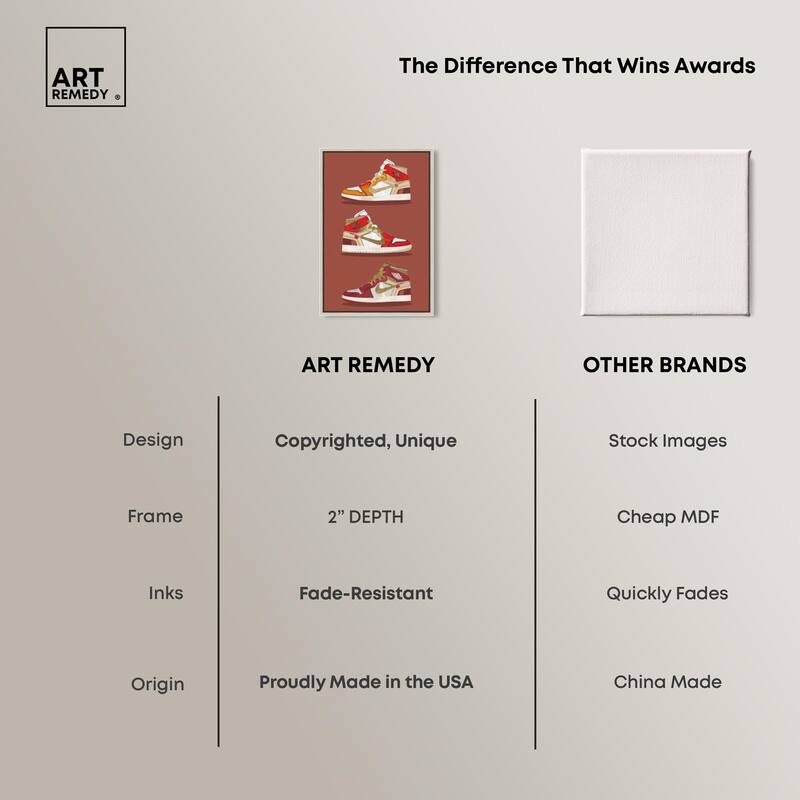 Sneaker Lineup Red Canvas by Art Remedy