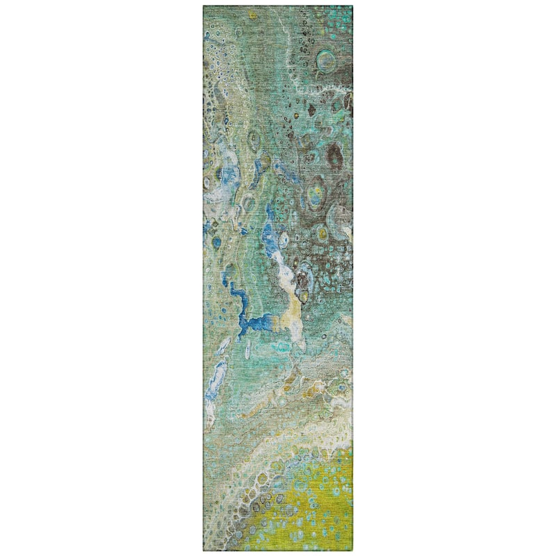 Machine Washable Indoor/ Outdoor Chantille Modern Abstract Rug