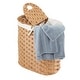 preview thumbnail 19 of 26, Seville Classics Handwoven Lidded Oval Double Laundry Hamper, 22.75" W x 13" L x 24" H