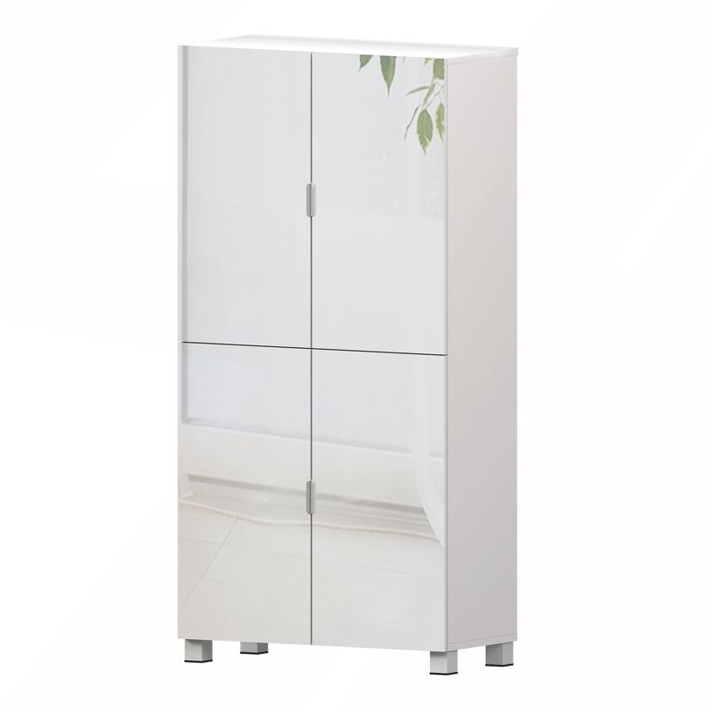 8 Tier Shoe Storage Cabinet with Mirror Door