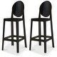 preview thumbnail 1 of 18, Set of 2 Modern High Back Side Armless Bar Stools With Backs Chairs For Kitchen Island Home Indoor Outdoor Patio Clear