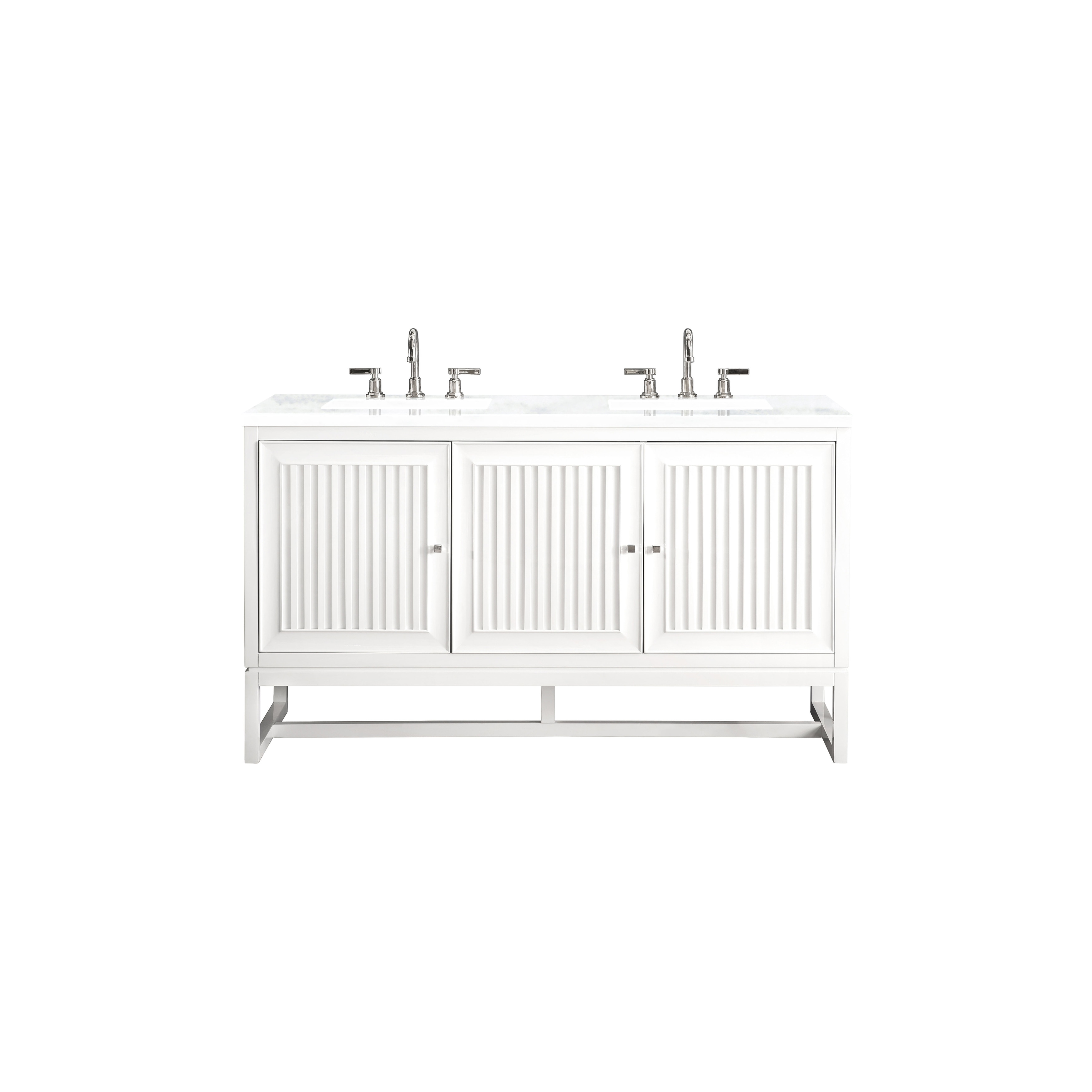 James Martin Vanities Athens 60" Double Vanity Cabinet, Glossy White