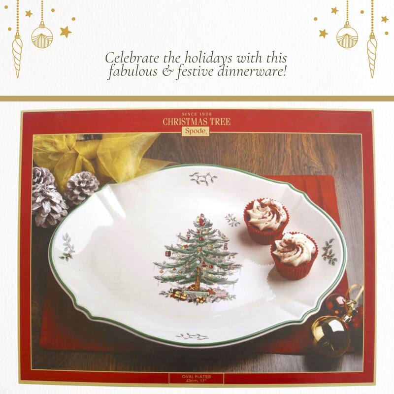 Spode Christmas Tree Oval Platter - 17" L x 14" W