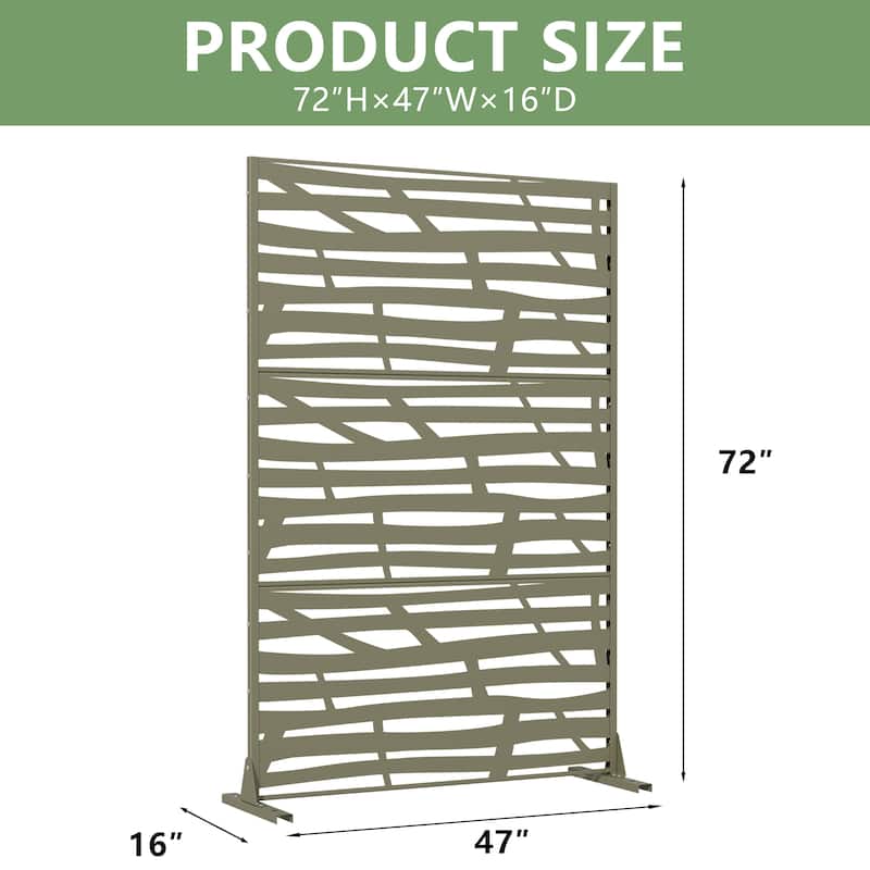 Jungle Metal Privacy Screen Panel Free Standing