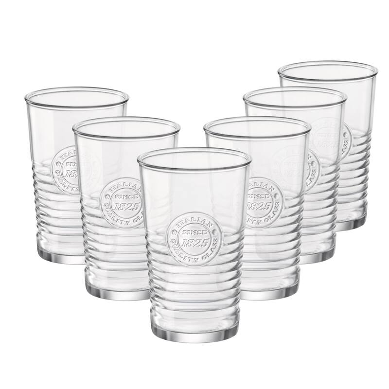Bormioli Rocco Set of 6 Officina1825 Cooler Glasses - 16 oz - Clear