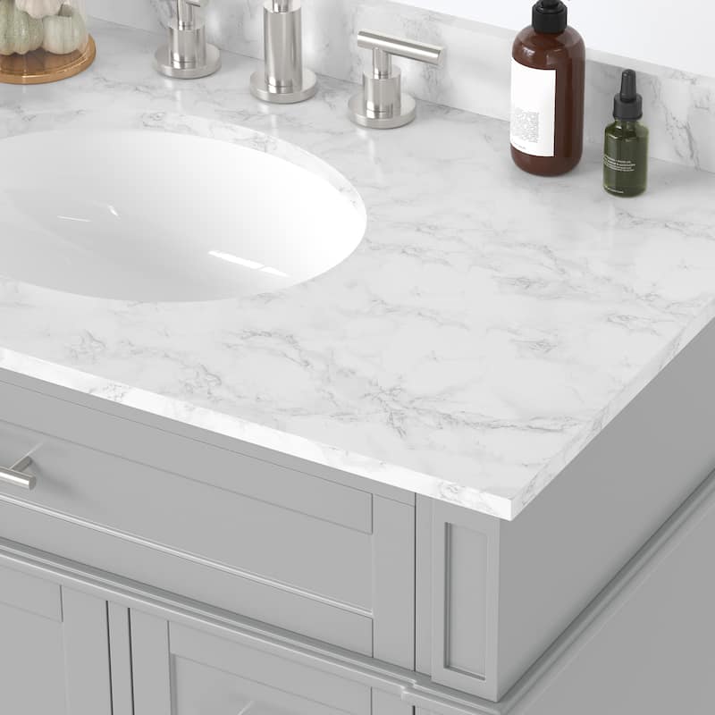 36/48/60 in. Bathroom Vanity with Ceramic Undermount Sink, Wood Cabinet, and storage drawers
