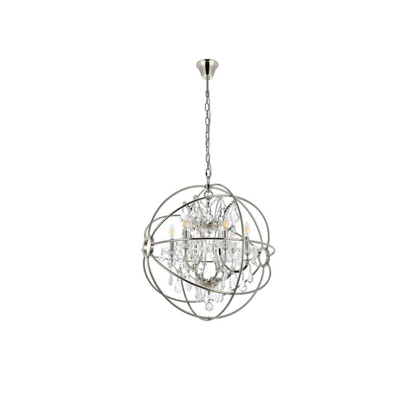 Somette Durham Collection Polished Nickel Gyro Pendant Lamp