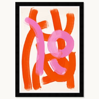 Wynwood Studio Crossing Paths Framed Retro Colorful Abstract Prints