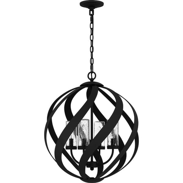 slide 2 of 6, Earth Black Four Light Outdoor Pendant from the Blacksmith Collection Earth Black