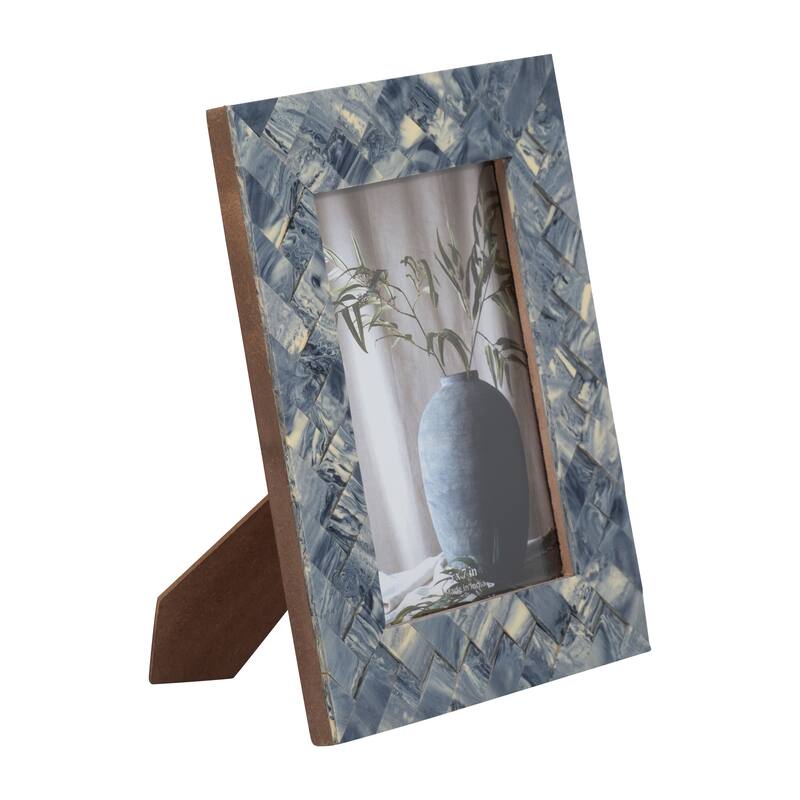 Resin Woven Rectangular Photo Frame - Blue