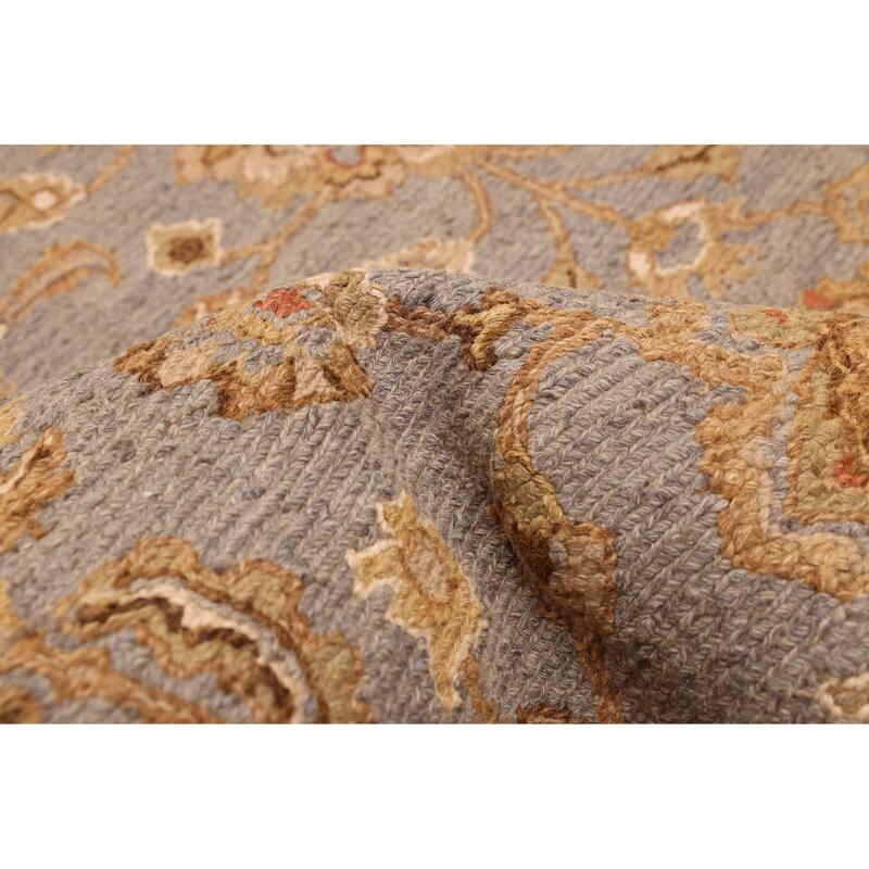 ECARPETGALLERY Flat-Weave Lahor Finest Dark Grey Wool Tapestry Kilim - 4'9 x 7'10