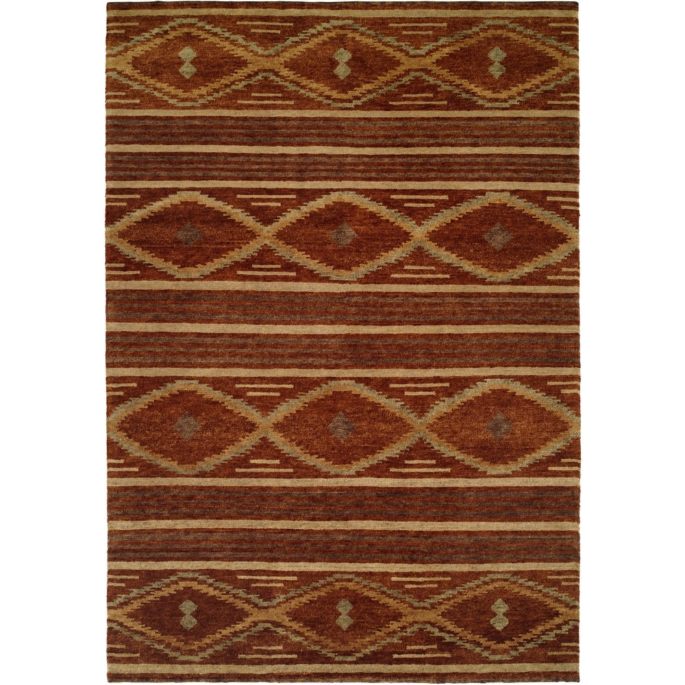 Traditional Multi-Colored Hand-Knotted Wool Area Rug