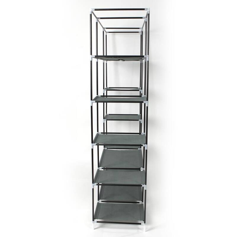 53" Portable Closet Wardrobe Clothes Rack Shelf Storage Space Organizer Grey
