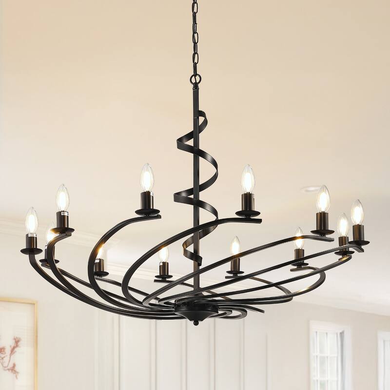 Vintage Swirling Ribbon Shaped Candle Chandelier