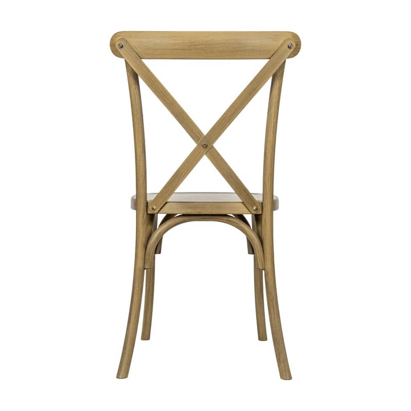 Indoor/Outdoor Commercial Grade Wood Look Resin Cross Back Chair - 19.25"W x 19.75"D x 35.25"H
