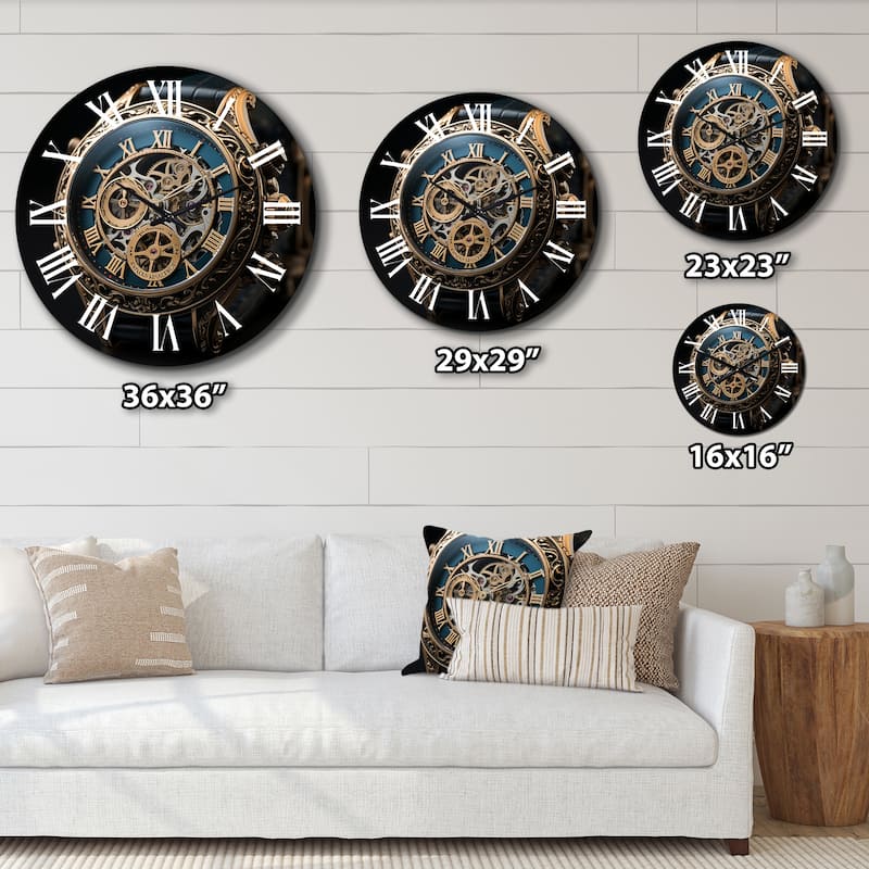 Designart "Luxury Watch Diamond Dusk V" Fashion Oversized Wall Clock