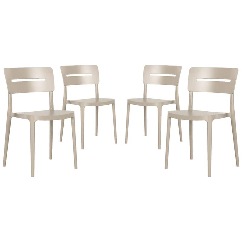 Frond and Form Outdoor Stacking Dining Side Chair (Set of 4) - Sand